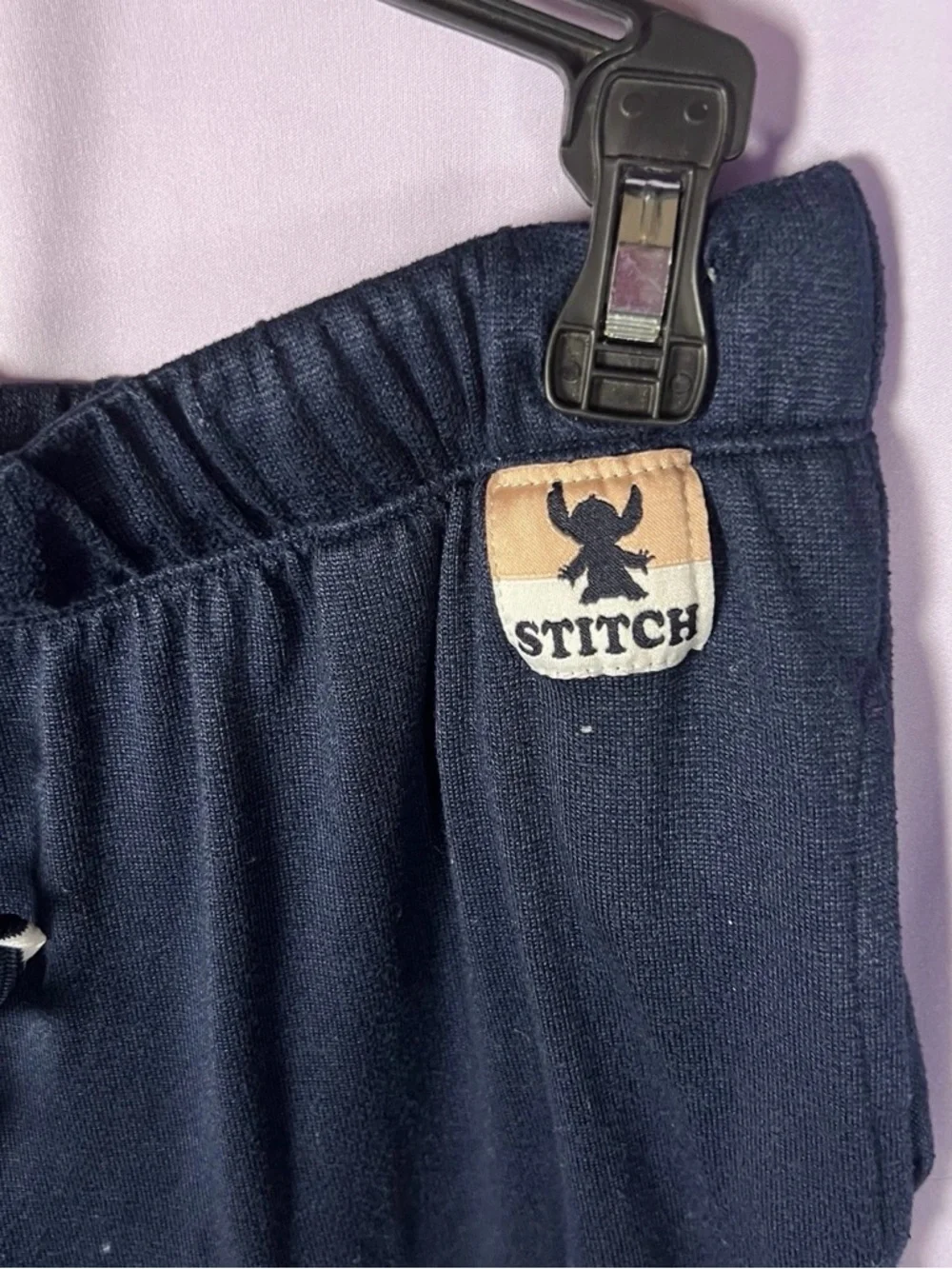 Disney Lilo & Stitch Navy Blue Sweatpant Joggers Womens Size S Experiment 626 - Picture 9 of 11